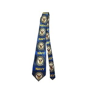 Steven Harris Men’s Navy Themed Necktie Military Dressy Patriotic Armed Forces